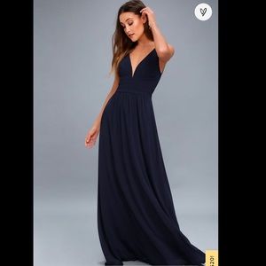 Lulus Leading Role Navy Blue Maxi
